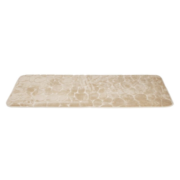 Tapis de bain motif galet 45x120cm - 2 mod&egrave;les marron ou gris