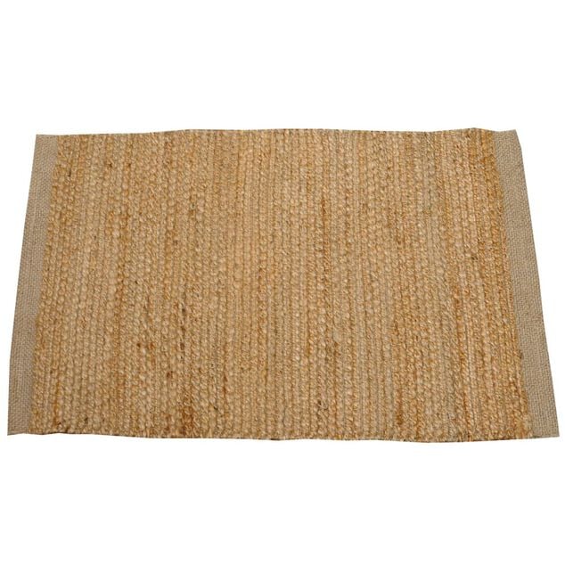 Tapis rectangulaire en jute et coton 60x90cm