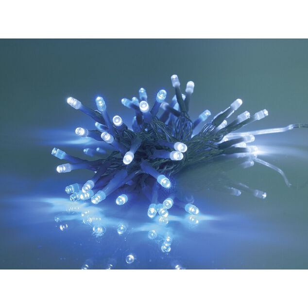 Guirlande lumineuse solaire 50LED bleu et blanc froid L.4,9 m