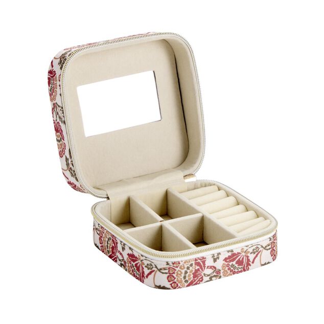 Bo&icirc;te &agrave; bijoux motif color&eacute; indien petit mod&egrave;le 10x10xH5cm (2 mod&egrave;les)