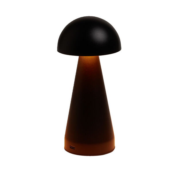 Lampe de table Roundi USB tactile noire &Oslash;9,5xH22,5cm