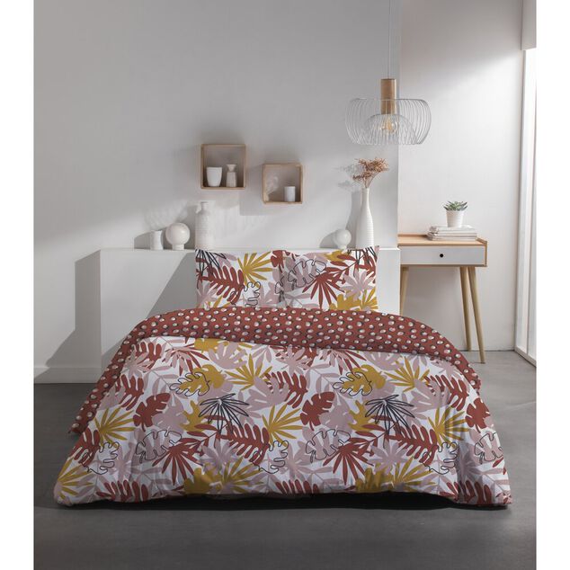 Parure de lit 220x240cm 2 personnes motifs imprim&eacute;s 3 pi&egrave;ces (3 mod&egrave;les)