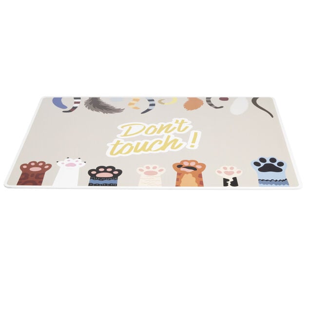 Tapis repose gamelle animaux Don't touch plastique 32x43cm