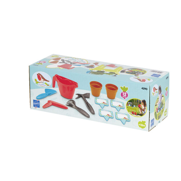Jardini&egrave;re enfant plastique avec 11 accessoires 43xH31x27cm