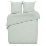 Parure de lit 2 personnes 260x240cm gaze de coton vert c&eacute;ladon