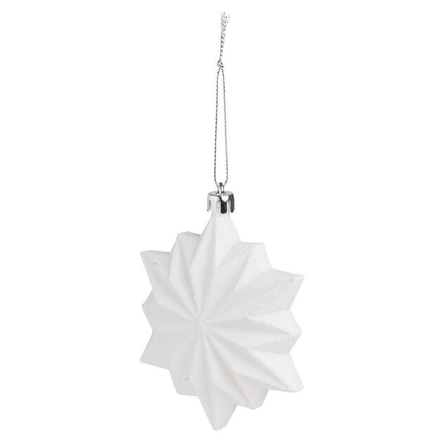 Flocon blanc &agrave; suspendre 8,5x2,5xH10,5cm
