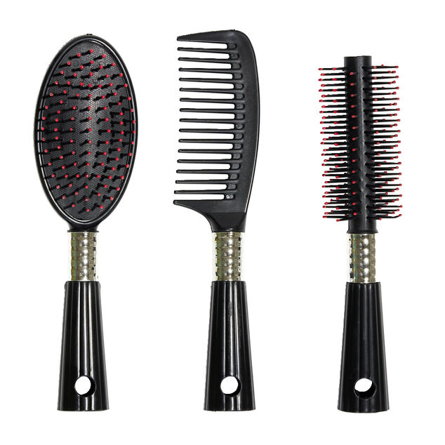 Lot de 3 brosses &agrave; cheveux