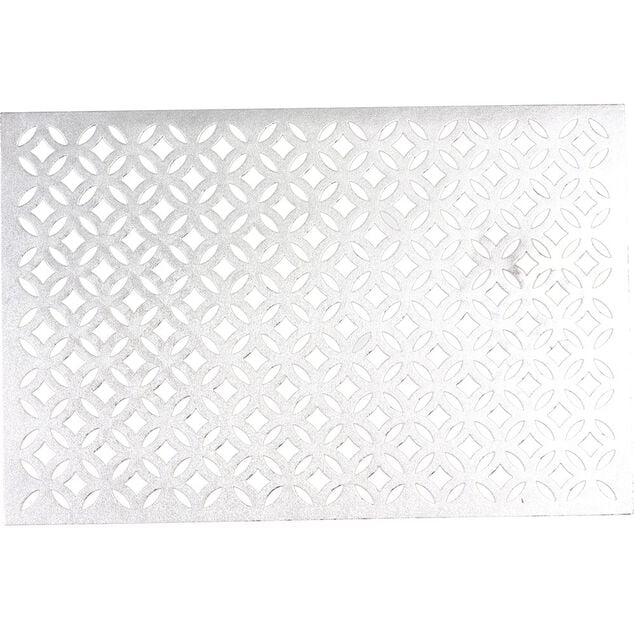 Set de table rectangulaire pvc motif ajour&eacute; gris argent&eacute;