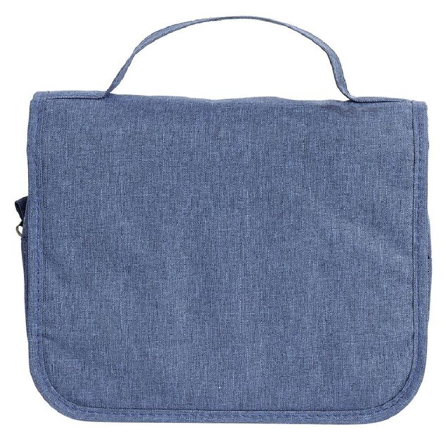 Trousse de toilette &agrave; suspendre bleu denim L.22xl.18,5xH.9cm