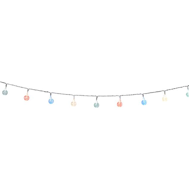 Guirlande &eacute;lectrique boules multicolores fixe L. 1 m