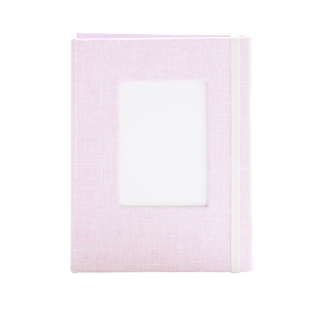 Album photo aspect tiss&eacute; 12,5x16,5cm - 2 mod&egrave;les beige ou rose