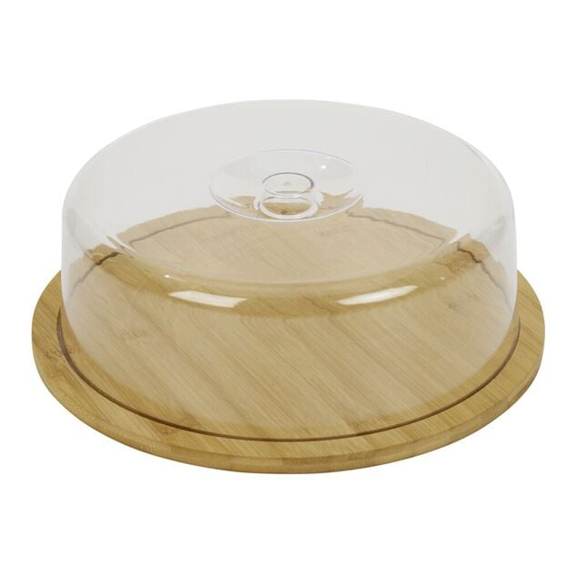 Bo&icirc;te &agrave; fromage bambou et plastique &Oslash;28,5xH9cm