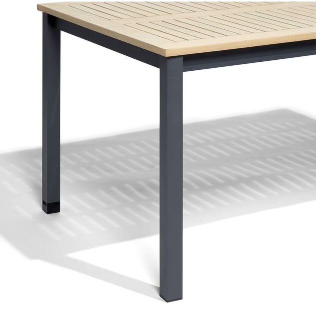 Table de jardin Bali 6 personnes aluminum et bois 150x90xH.74 cm