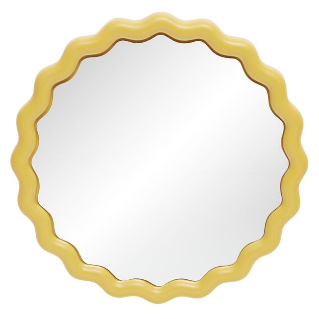 Miroir rond bord ondul&eacute; plastique color&eacute; &Oslash;25cm (4 mod&egrave;les)