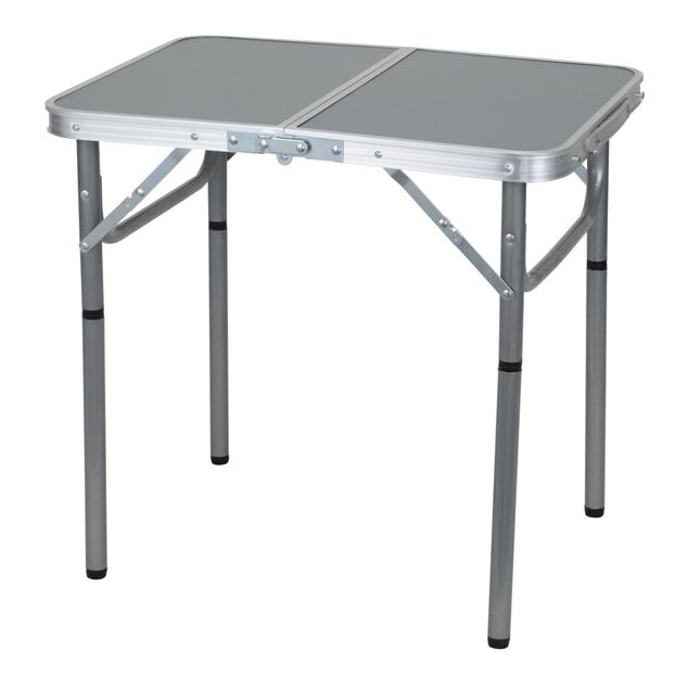 Table camping pliable acier aluminium bois 60x45xH55cm
