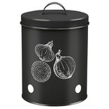Boîte de conservation pour oignon en métal noir