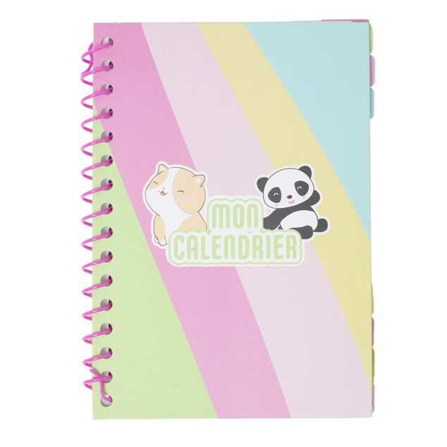 Carnet kawaii Mon Calendrier &agrave; spirale format A5 14,8x21cm