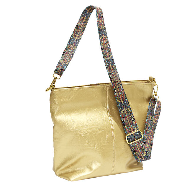 Sac à main femme fourre-tout anse ethnique amovible 32x10xH25cm - 3 modèles