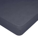 Drap housse 90x200cm coton satin fusain noir