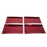 Plateau de présentation rectangulaire x4 carton métallisé rouge 28x38cm
