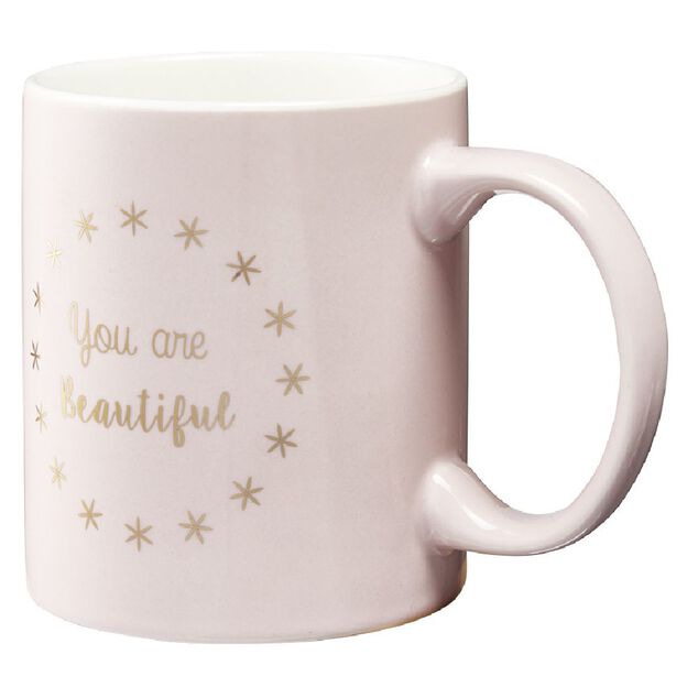 Mug inscription You are beautiful rose doré