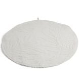 Tapis de bain motif feuilles rond &Oslash;70cm coton beige