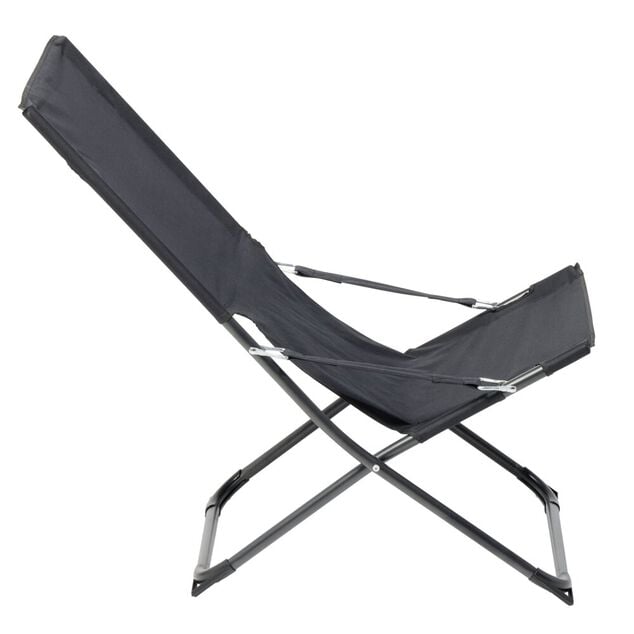 Chilienne ext&eacute;rieur Oxford unie noire L58xP77xH57cm