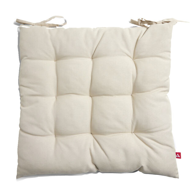 Coussin de chaise 40x40cm à nouettes écru