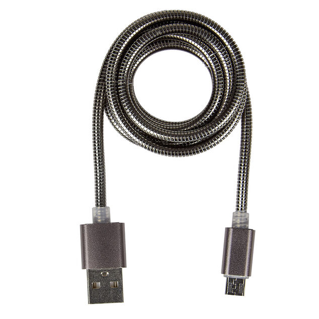 C&acirc;ble USB vers micro USB m&eacute;tal Noir charge rapide