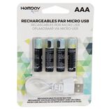 Pile rechargeable USB x4