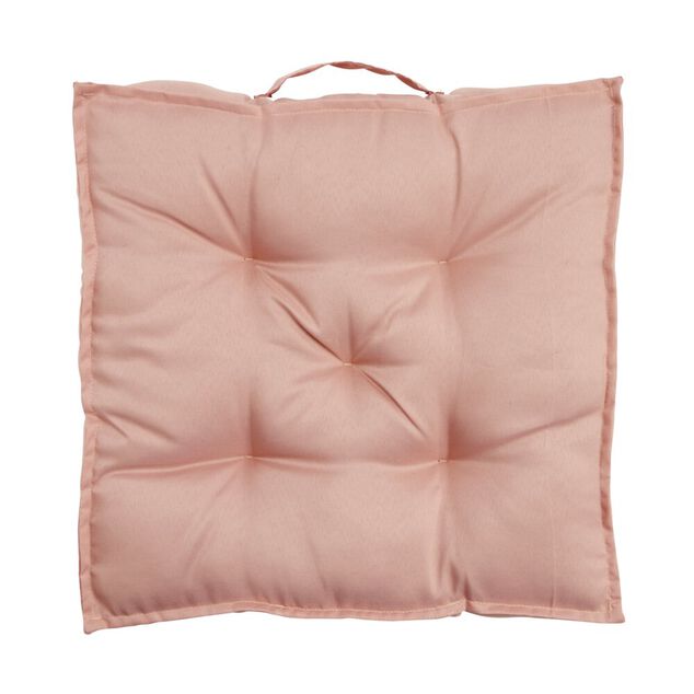 Coussin de sol assise carr&eacute;e matelass&eacute;e taupe 45x45cm