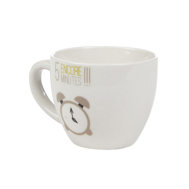 Tasse &agrave; expresso porcelaine blanc &agrave; motif r&eacute;veil 9 cl