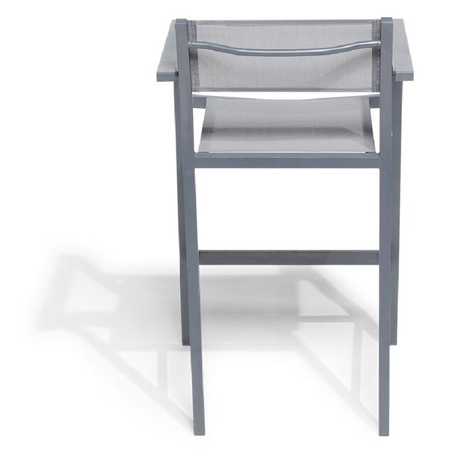 Chaise haute Oslow aluminium et textil&egrave;ne 55x53xH96,5 cm