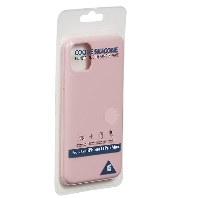Coque en silicone iPhone Pro Max rose