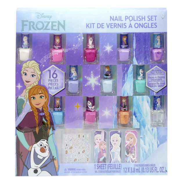 Set beaut&eacute; enfant vernis nail art et 16 accessoires licences 29,5x29,5cm