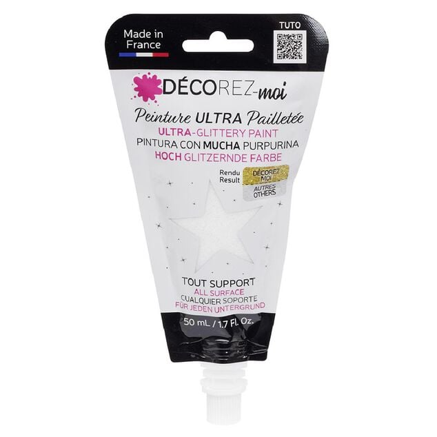Peinture paillette blanc 80ml