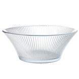 Saladier en verre strié vert Ø22xH8,8cm