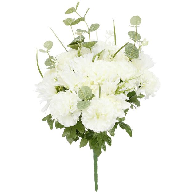Piquet fleur artificielle &Oslash;30xH48cm blanc