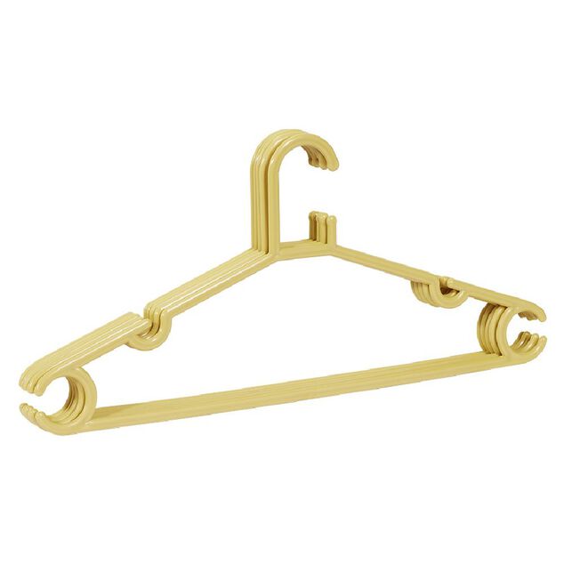 Cintre en plastique jaune x5 - L38,5xH17cm