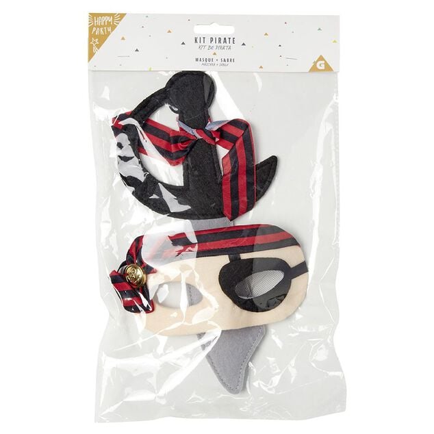 Masque Pirate avec couteau rouge et noir