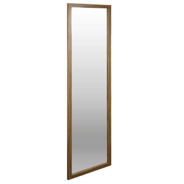 Miroir de porte rectangulaire cadre bois marron 34xH119cm