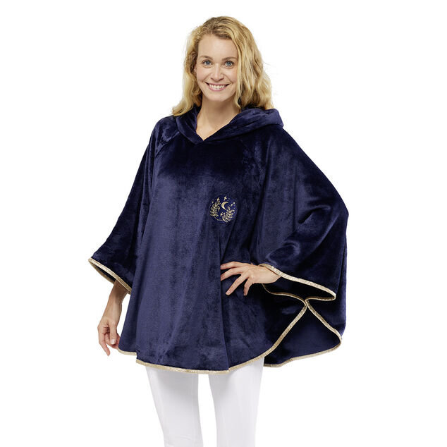 Poncho design chat bleu et dor&eacute; Taille XS/S