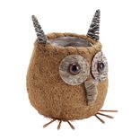 Cache-pot hibou &agrave; poser en fibre de coco 19x17xH19cm