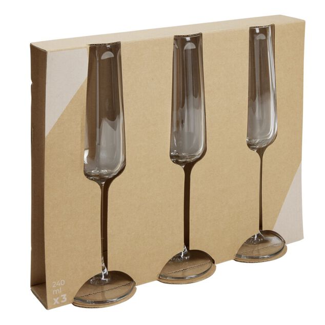 Flûte à champagne en verre 240ml x3