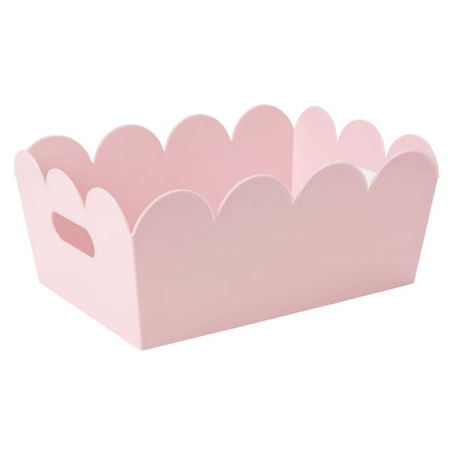 Pani&egrave;re rebord ondul&eacute; plastique color&eacute; pastel 34,5x25,5xH14,5cm (3 mod&egrave;les)