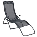 Transat acier et textil&egrave;ne Playa bleu 139x60xH99cm