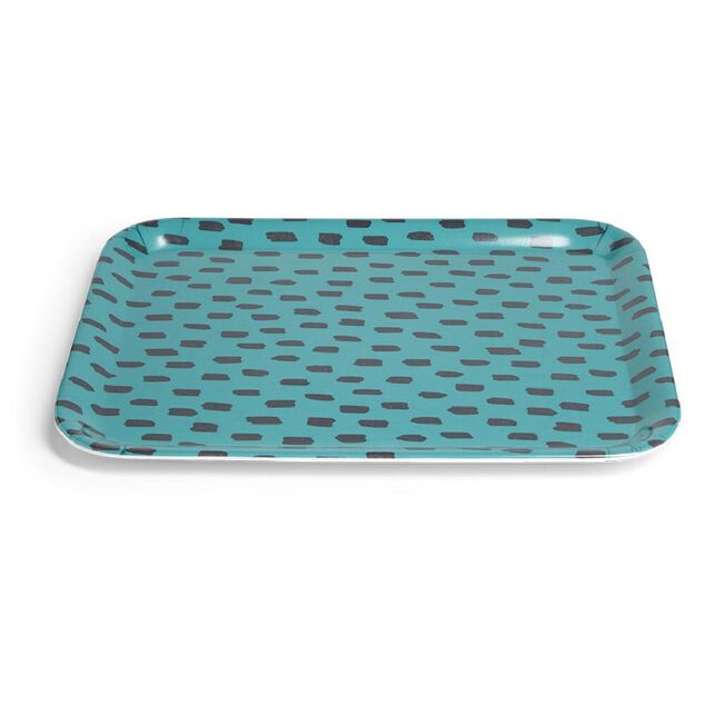 Plateau m&eacute;lamin&eacute; vert 28,7x21,7x1,5cm