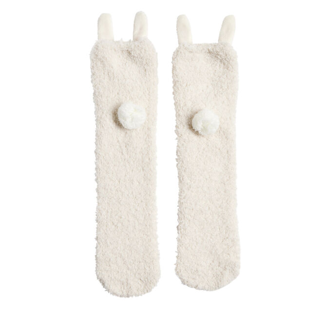 Chaussettes lapin mixte beige et rose TU