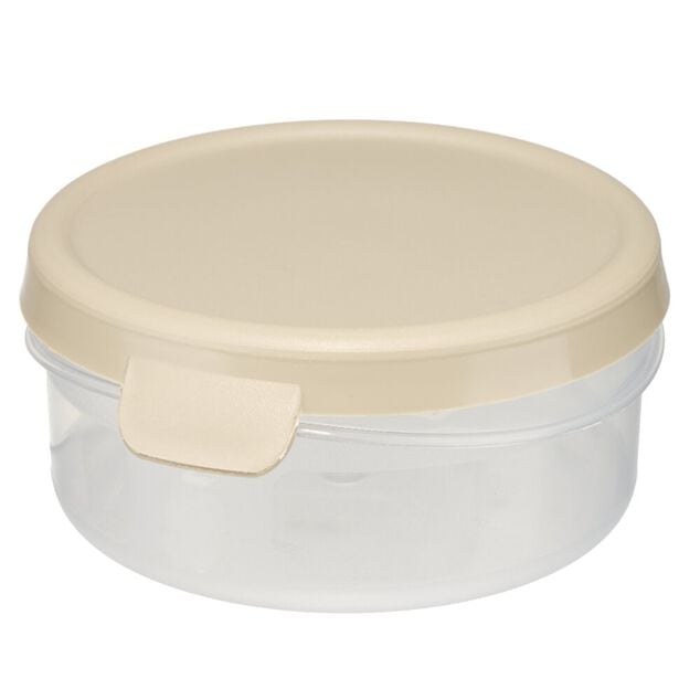 Bo&icirc;te alimentaire ronde 25cl x3 plastique avec couvercle &Oslash;10xH4cm (3 mod&egrave;les)