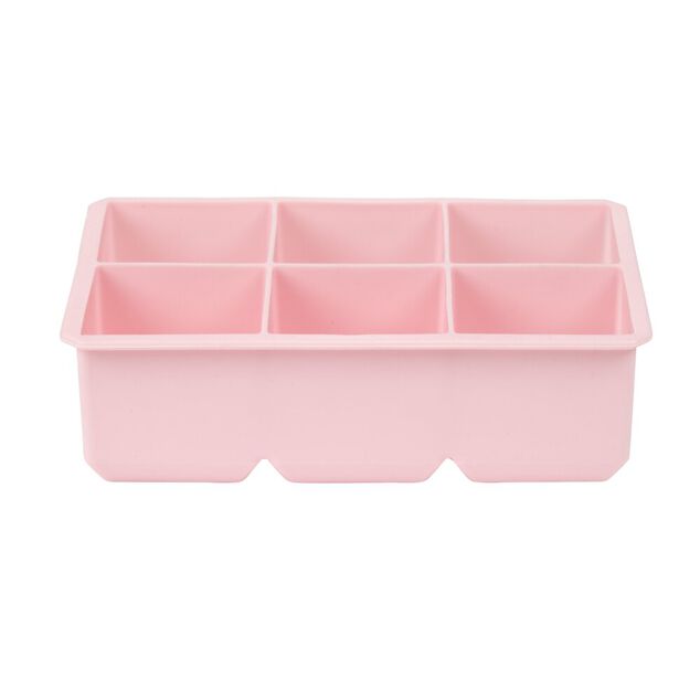Moule &agrave; gla&ccedil;ons silicone 6 empreintes carr&eacute; L16X11XH4 cm rose